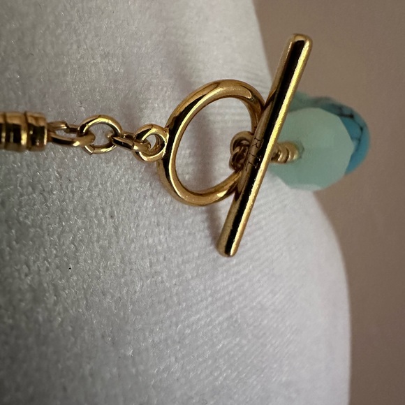 Vintage Lauren Ralph Lauren Turquoise and Amazonite Glass Bead Necklace - Picture 6 of 12